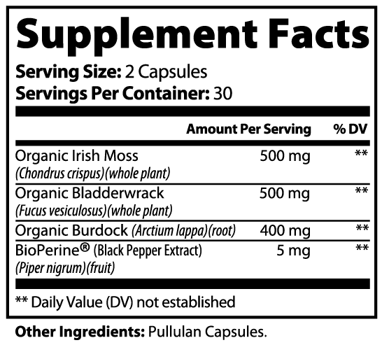 Irish Sea Moss with Bladderwrack & Burdock Root